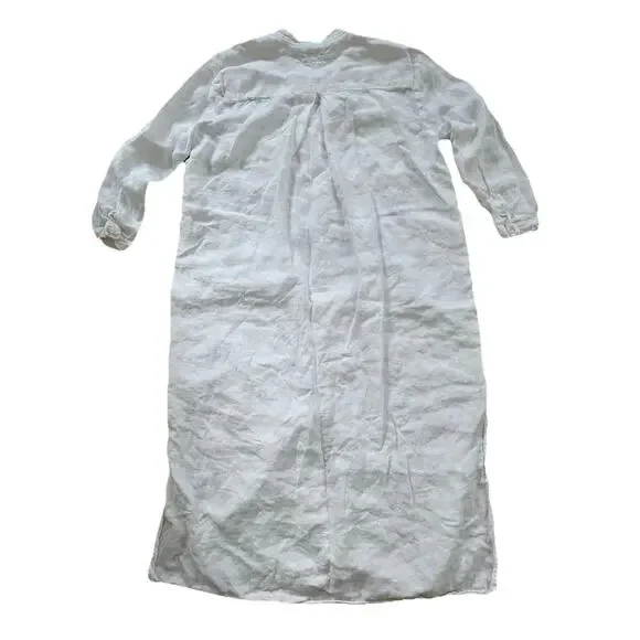 Enza Costa X REVOLVE Linen Maxi Shirt Dress in White Large A001826